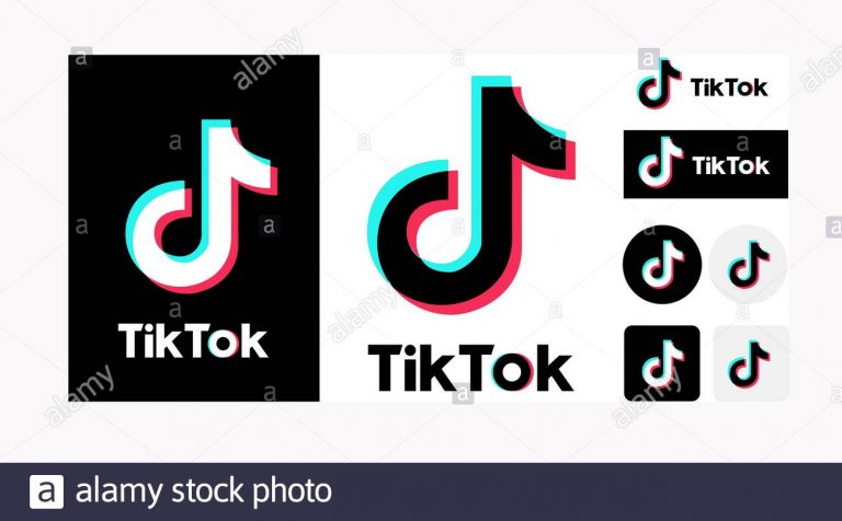 tiktok logo set variation on white background vector illustration 2D95XFA