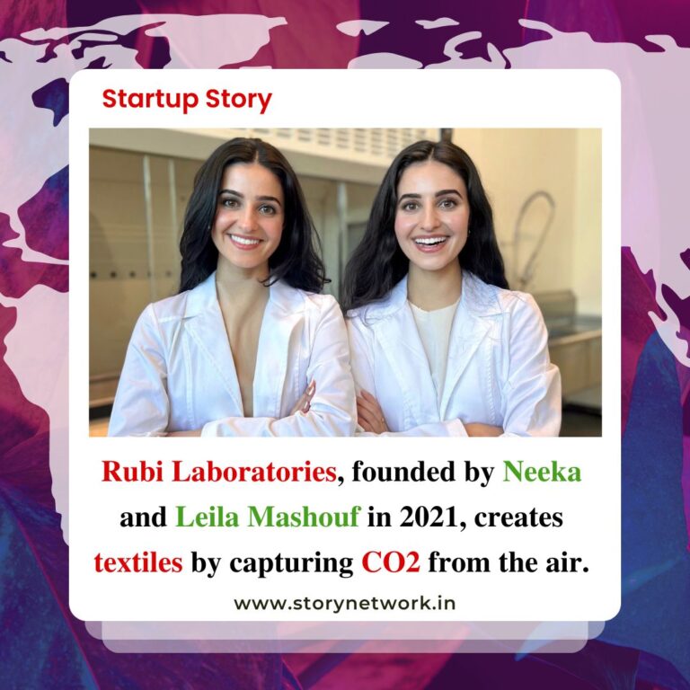 Rubi Laboratories, founded by Neeka and Leila Mashouf in 2021, creates textiles by capturing carbon dioxide (CO2) from the air.
